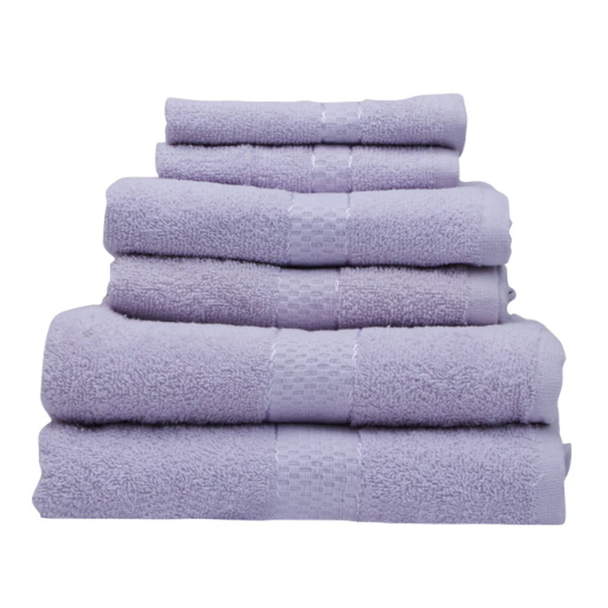 Thread & Loom Towel Set 2 x Bath Towels, 2 x Hand Towels, 2 x Face Cloths Lilac image 0