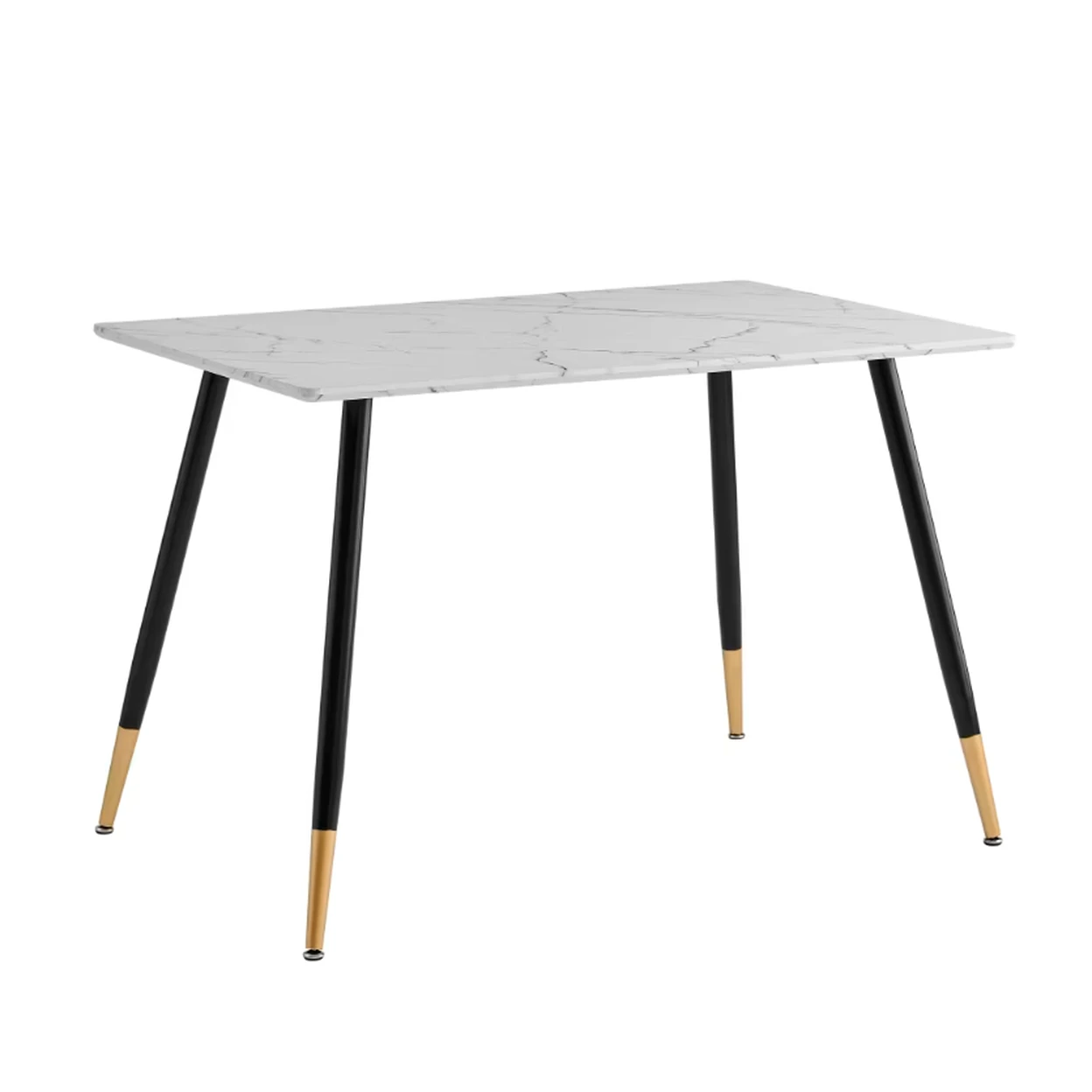 URBAN MEUBLE Table à manger rectangulaire effet marbre blanc - 110 x 70 x 75 cm image 0