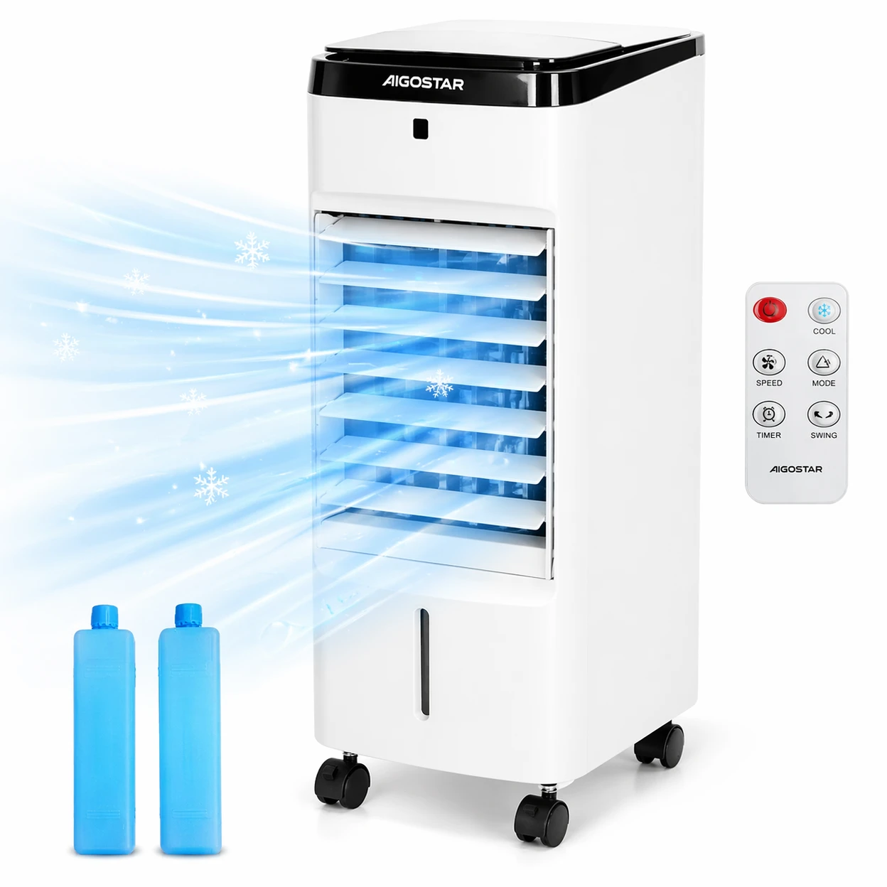 Aigostar Luftkühler, 60 W, 3 Einstellungen, 3,5 l, 12-Stunden-Touchschalter image 0