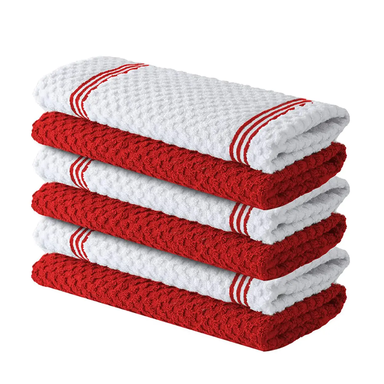 JORDAN&JUDY 6-Pack Red Kitchen Towels, Soft & Durable, Easy to Clean, Lint-Free, 40x66cm image 0