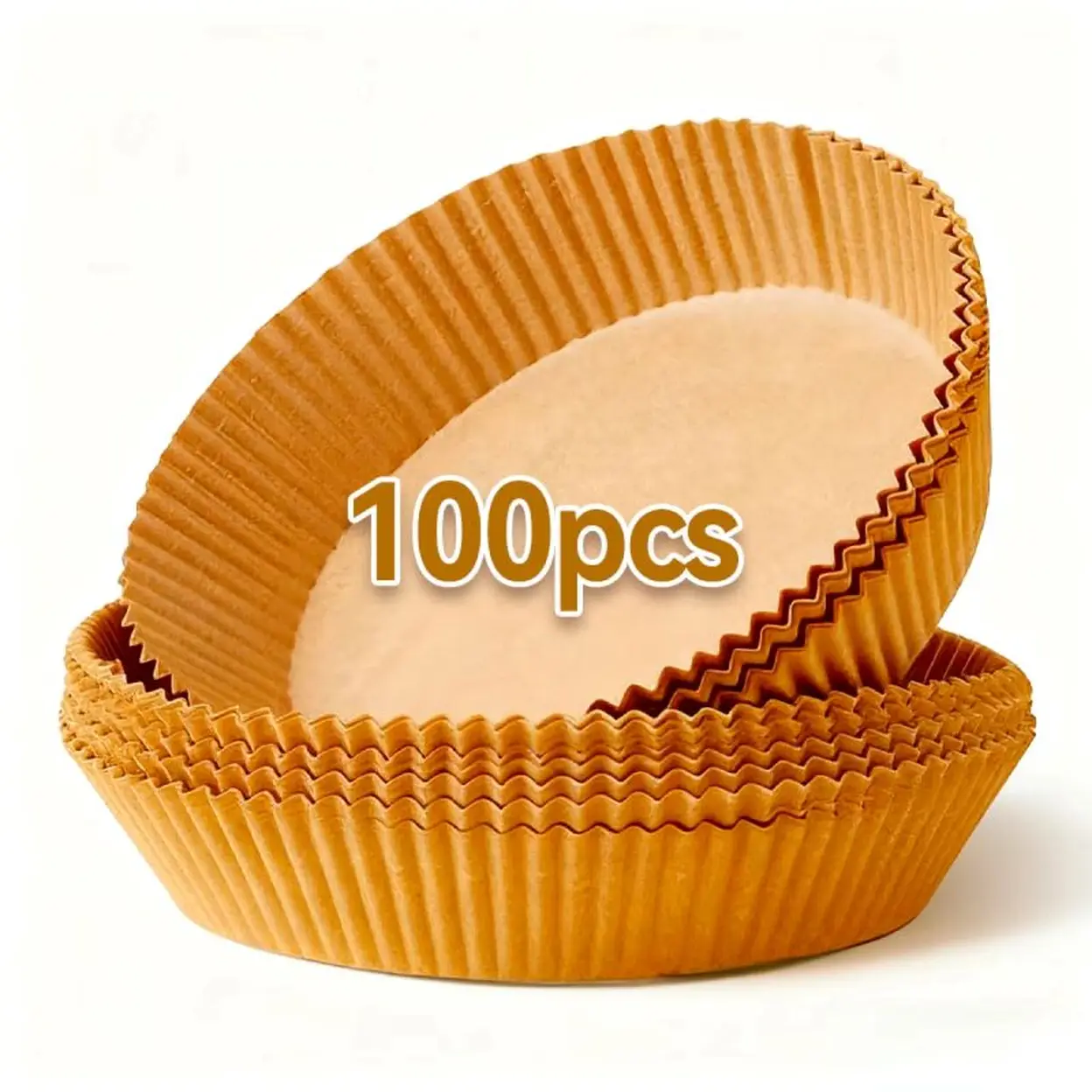 ochama x J.ZAO Papier pour Friteuse à Air - 100 Feuilles de Papier Cuisson Jetable, Résistant à la Chaleur, Qualité Alimentaire, Essentiel pour Friture à Air, Cuisson et Conservation - Accessoires de Cuisine - 1 Pack de 100 pièces image 0