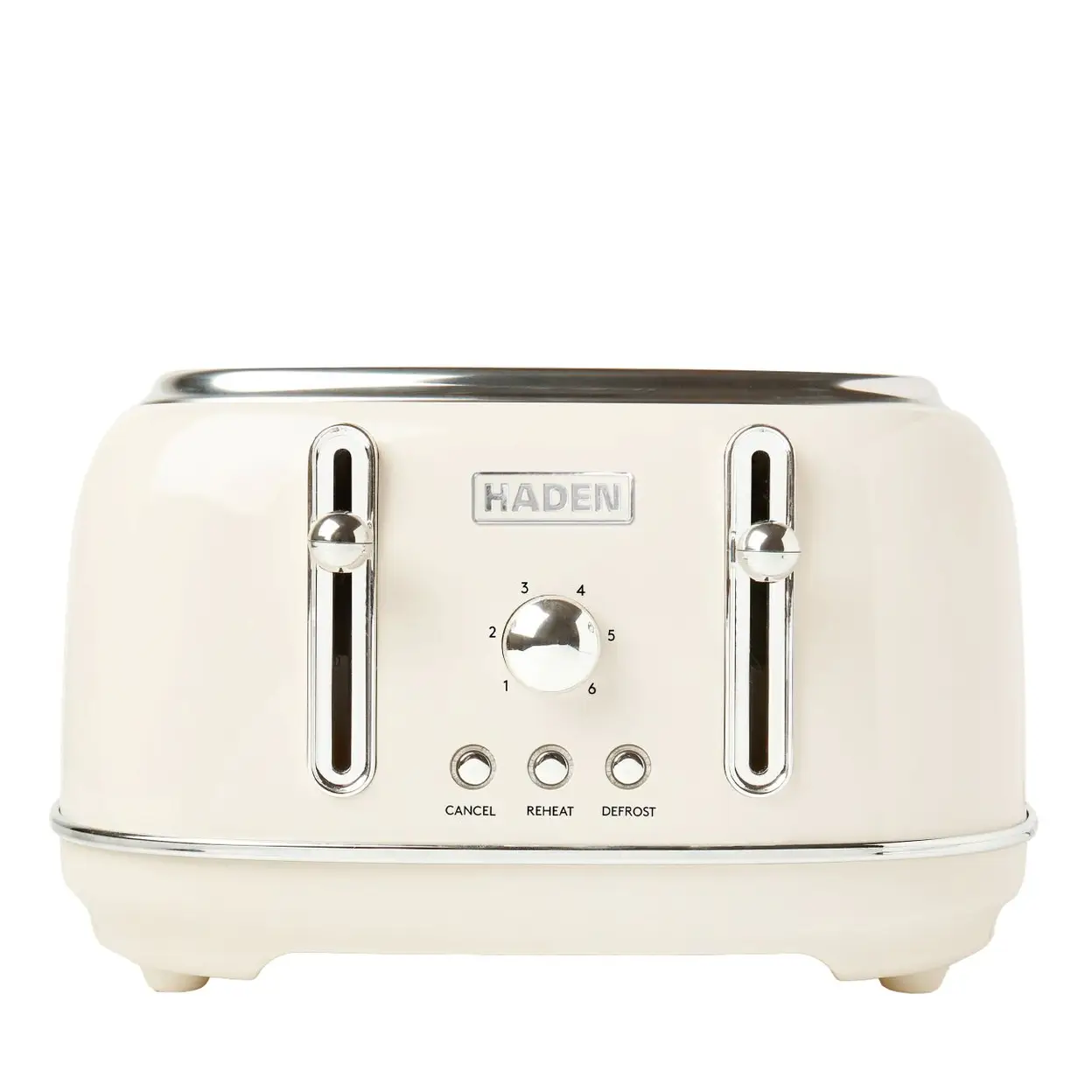 Haden Highclere Retro 4 Slice Toaster, Cord Storage, Coated Stainless Steel, Cream - 197252 image 0