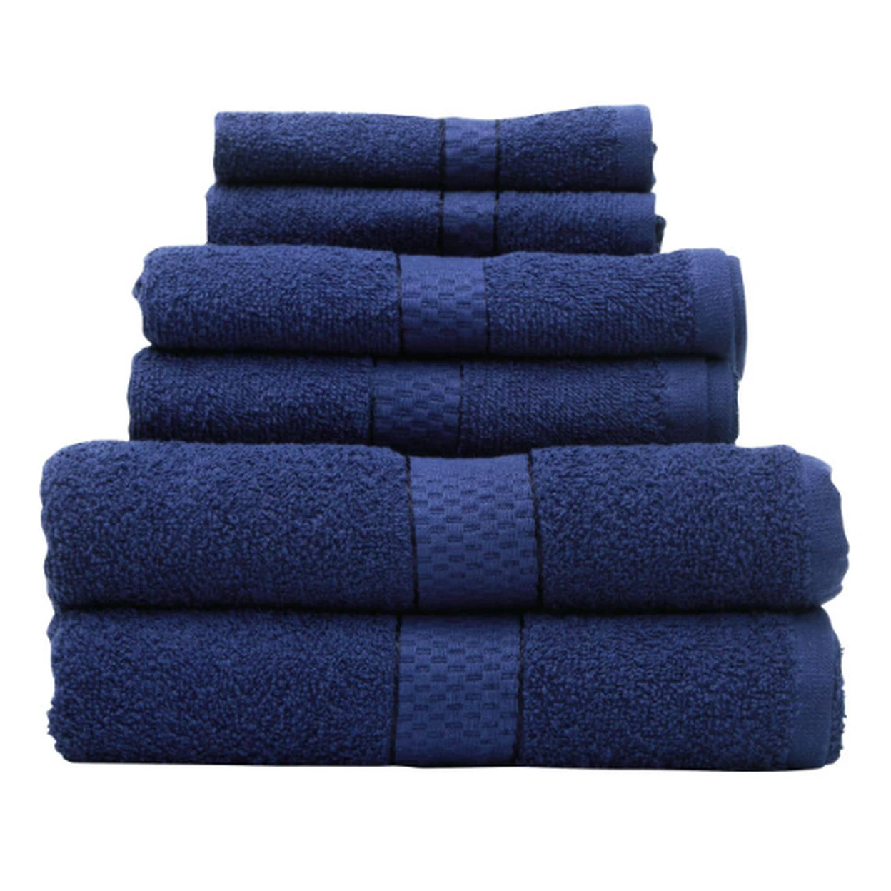 Thread & Loom Towel Set 2 x Bath Towels, 2 x Hand Towels, 2 x Face Cloths Navy image 0