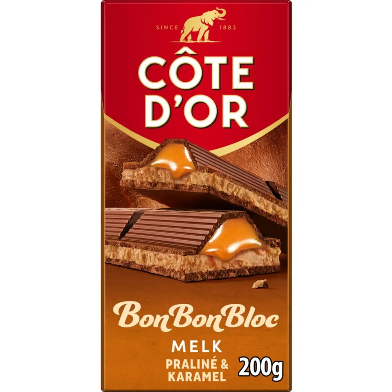 Côte d'Or Bonbon Bloc melkchocoladereep met pralines - 200 g image 0