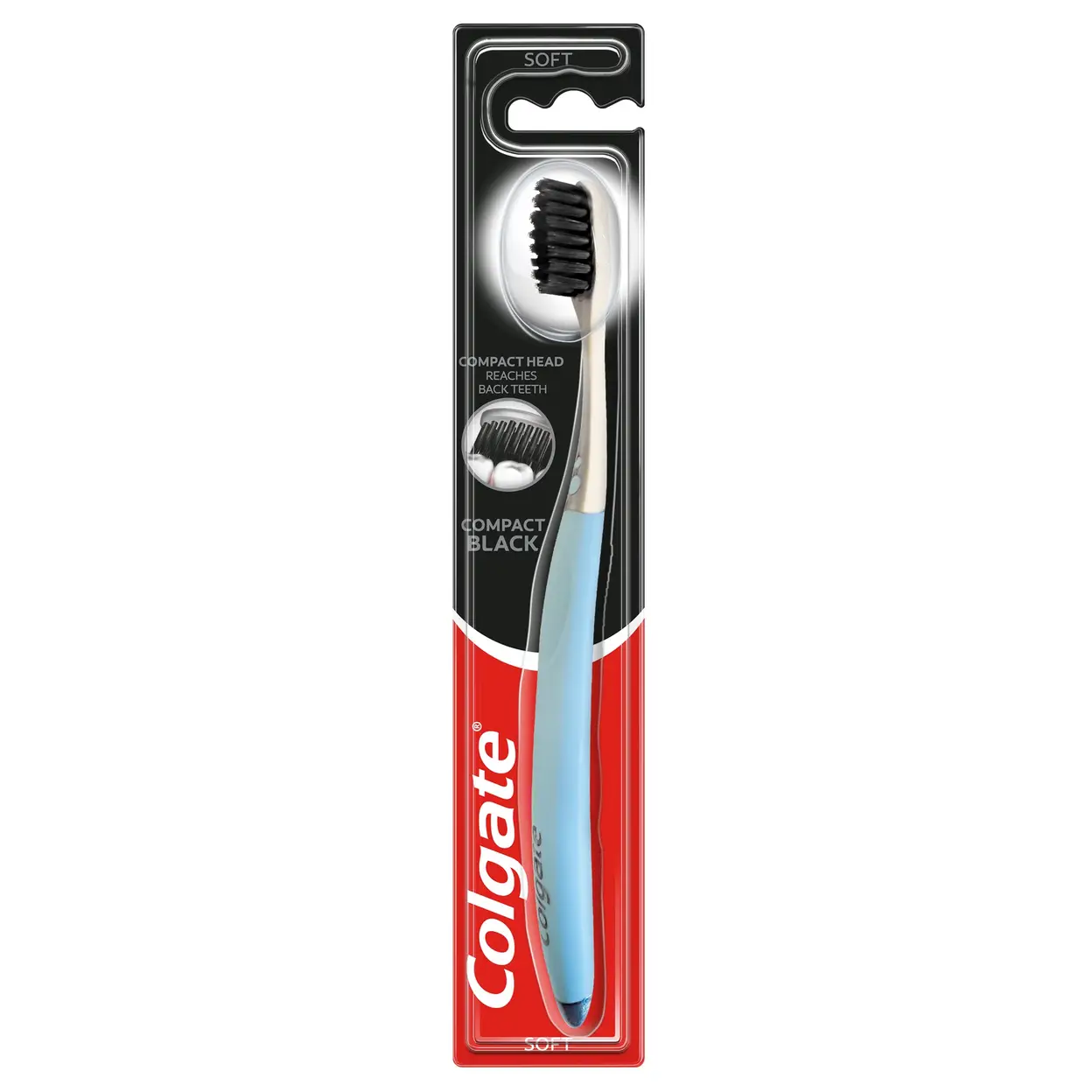 Colgate Compact Black Soft Manual Toothbrush 1 Pack image 0