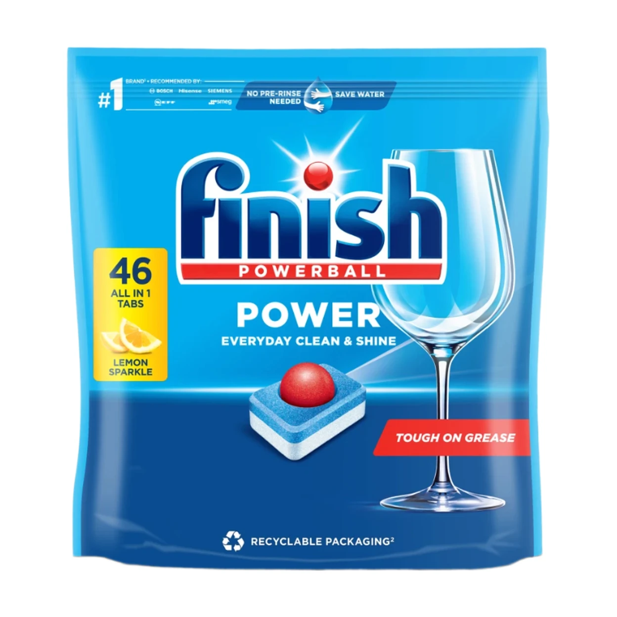 Finish Power All in One Dishwasher Tablets Lemon 46 Tabs image 0