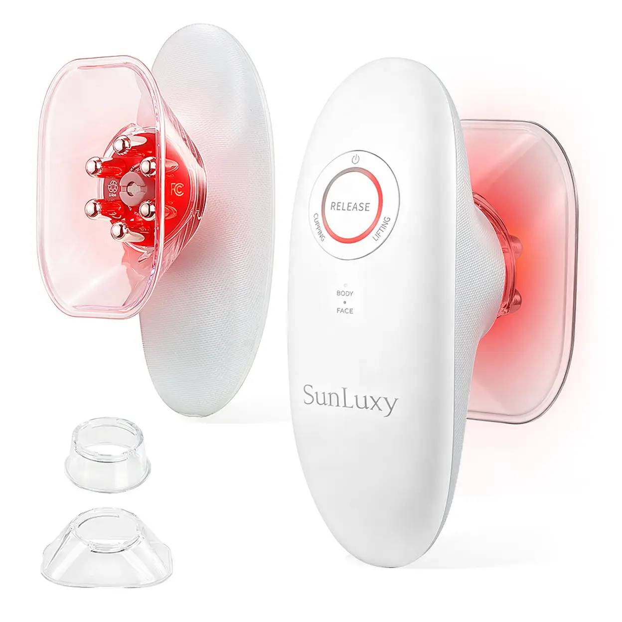 Sunluxy BCE1 Unterdruck-Formmassagegerät, EMS-Mikrostrom + Vakuumabsaugung + Rotlichttherapie, Anti-Cellulite, verbessert Orangenhaut, Heim-Körper- und Gesichtsformmassagegerät image 0