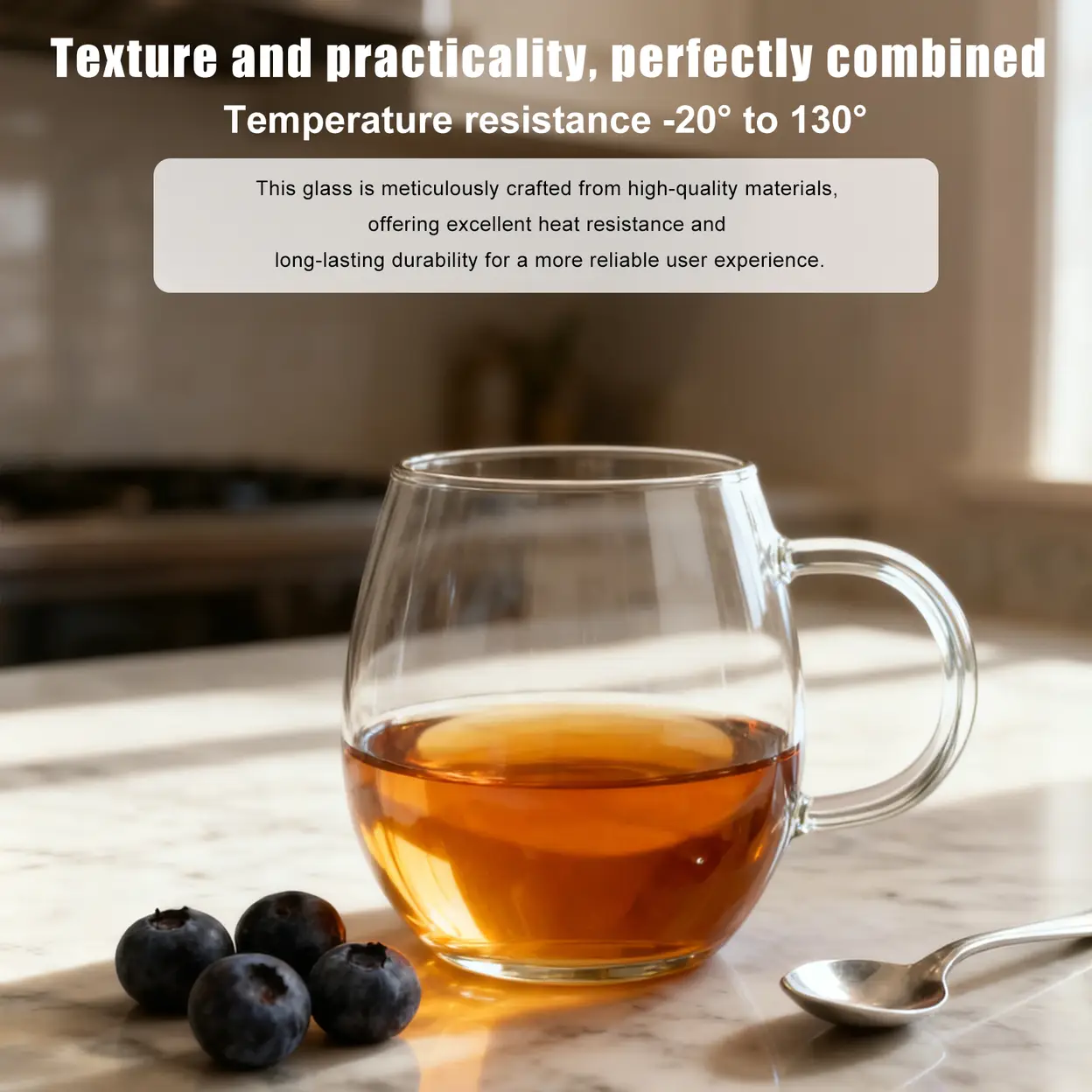 Ju7cer Transparent cup handle Glass Cup Tea Glasses Drinking Glasses Coffee Glass 300ml 1pc image 0