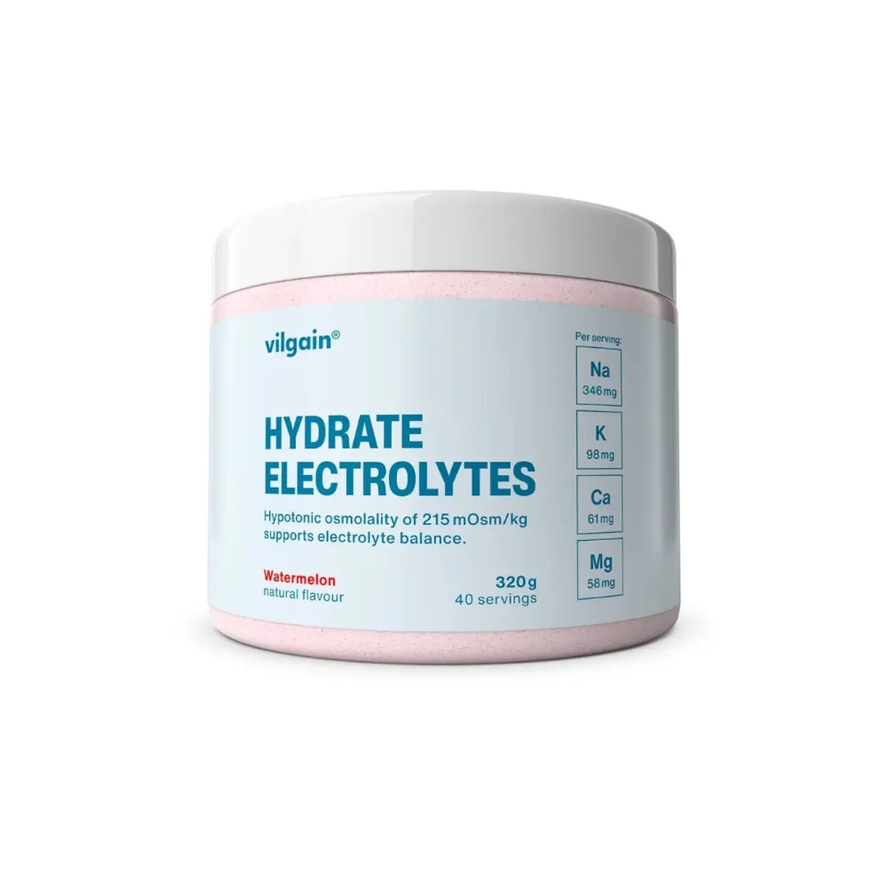 Vilgain Electrolytes Watermelon Hydration Support Powder Flavour - 320g image 0