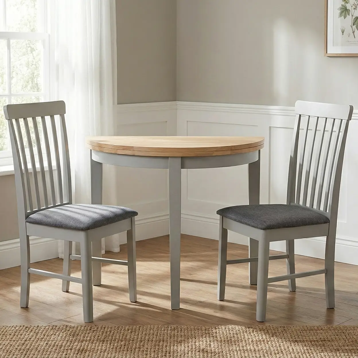 Dining Chairs Altona Grey/Charcoal 2pcs image 0