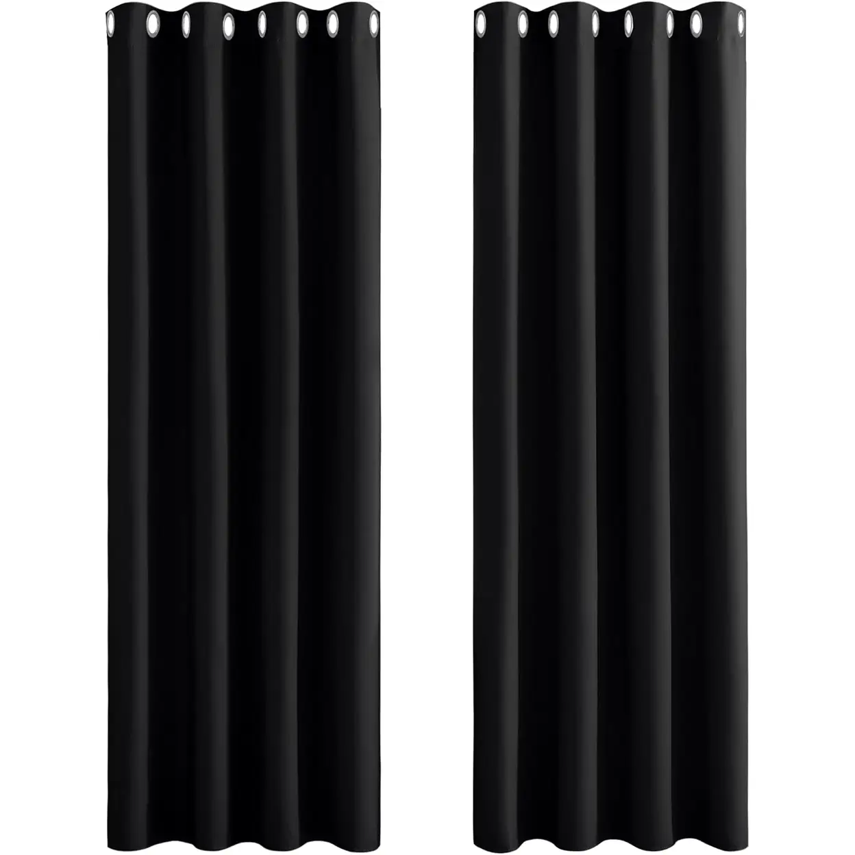 PONY DANCE Rideaux occultants à œillets, Largeur 66 x Hauteur 54 pouces, 2 panneaux, noir image 0