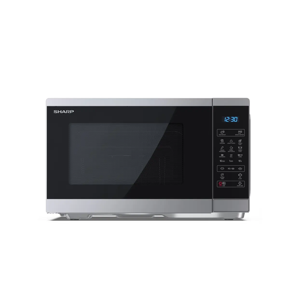 SHARP Digital Microwave with Grill - 25L, Silver, 900W with 1000W Grill, 11 Power Levels, ECO Mode, Defrost Functions, YC-MG252AU-S image 0