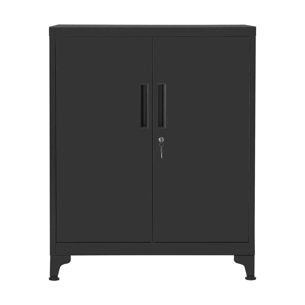 Ochama x SONGMICS Armoire de Bureau à 2 Portes, Verrouillable, en Acier, pour Bureau, Salon, Noir image 0