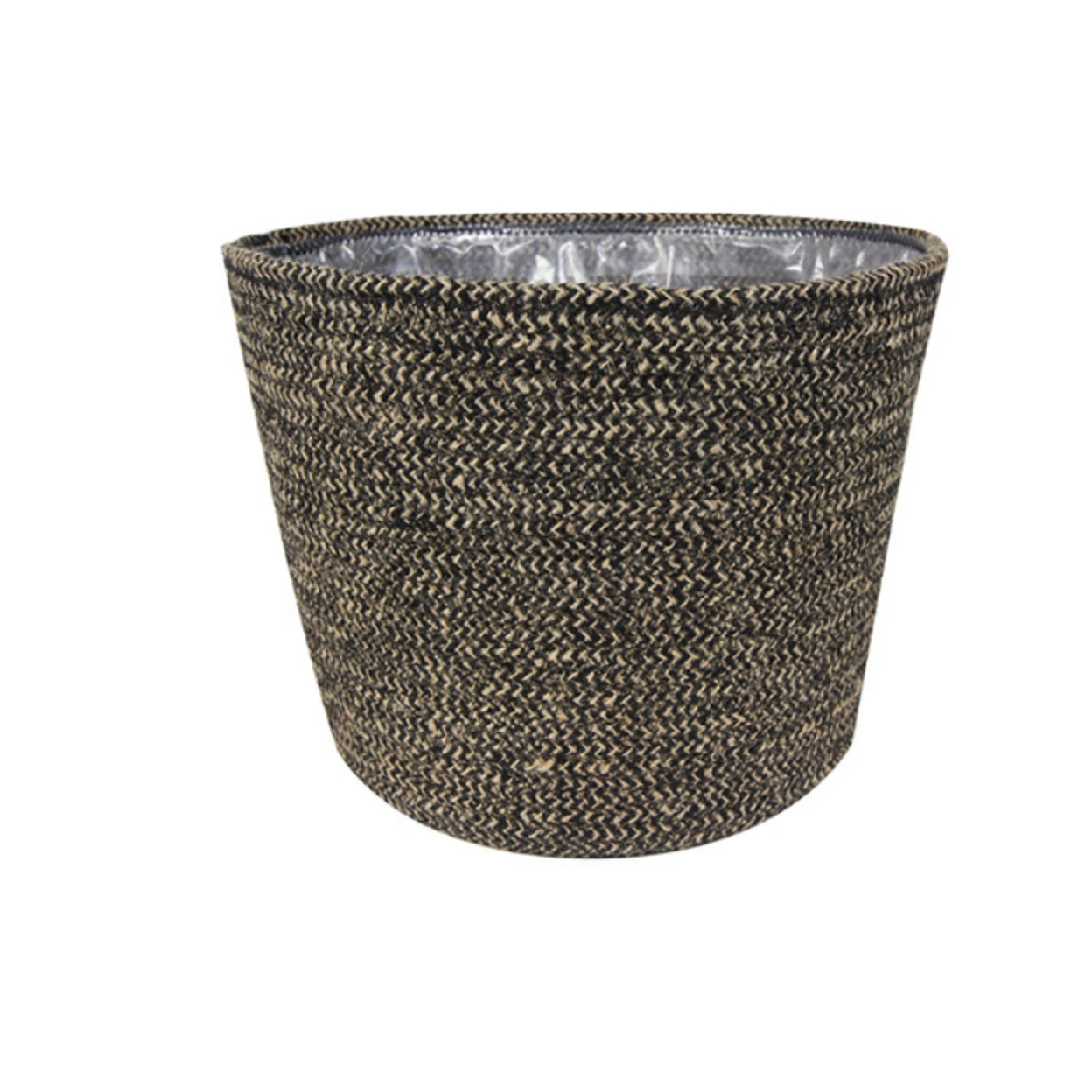Bergen Jute Anthracite Lined Planter H19Cm D22Cm image 0