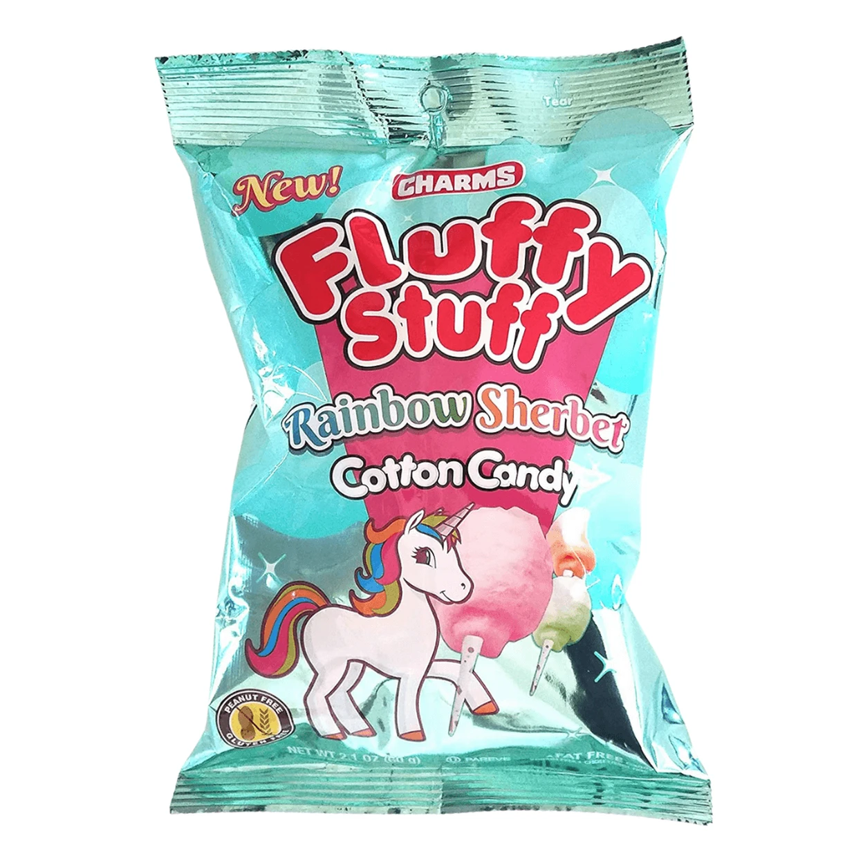 Charms Fluffy Stuff Rainbow Sherbet Cotton Candy 2.1oz/60g image 0