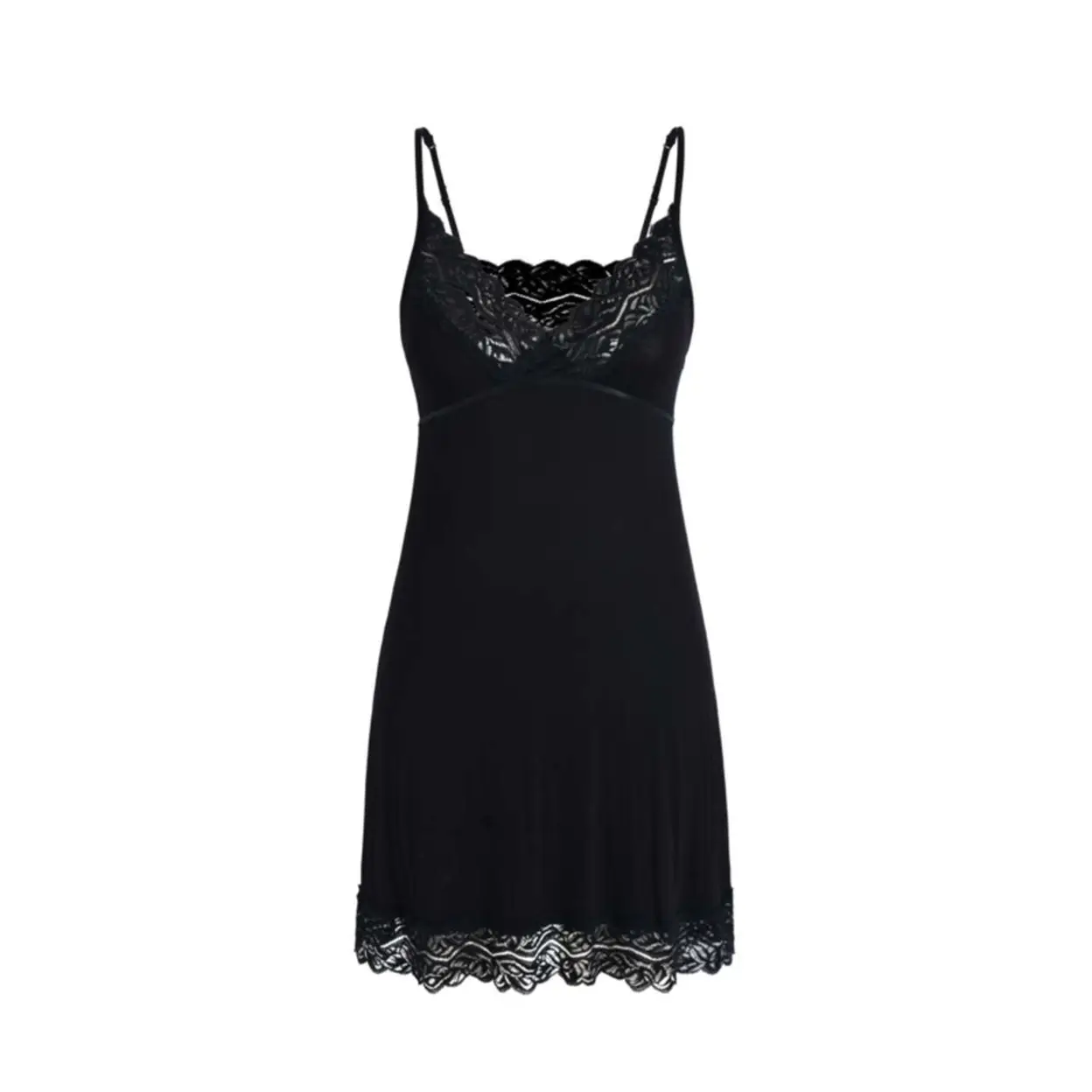 wide lace v-neck black suspender dress XL image 0
