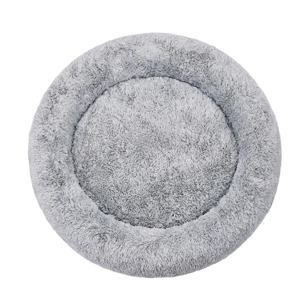 SONGMICS Panier pour chien en peluche en forme d’anneau avec housse amovible lavable gris clair - 140 x 20 cm image 0