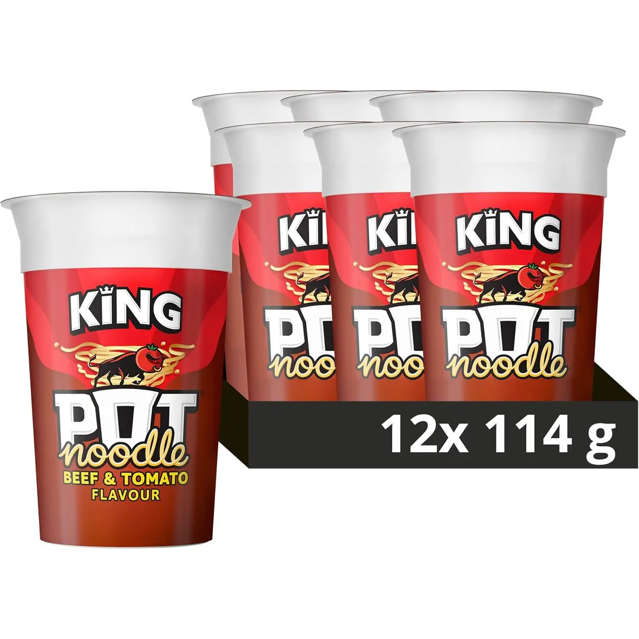 Pot Noodle King Pot Beef & Tomato 12 x 114g image 0