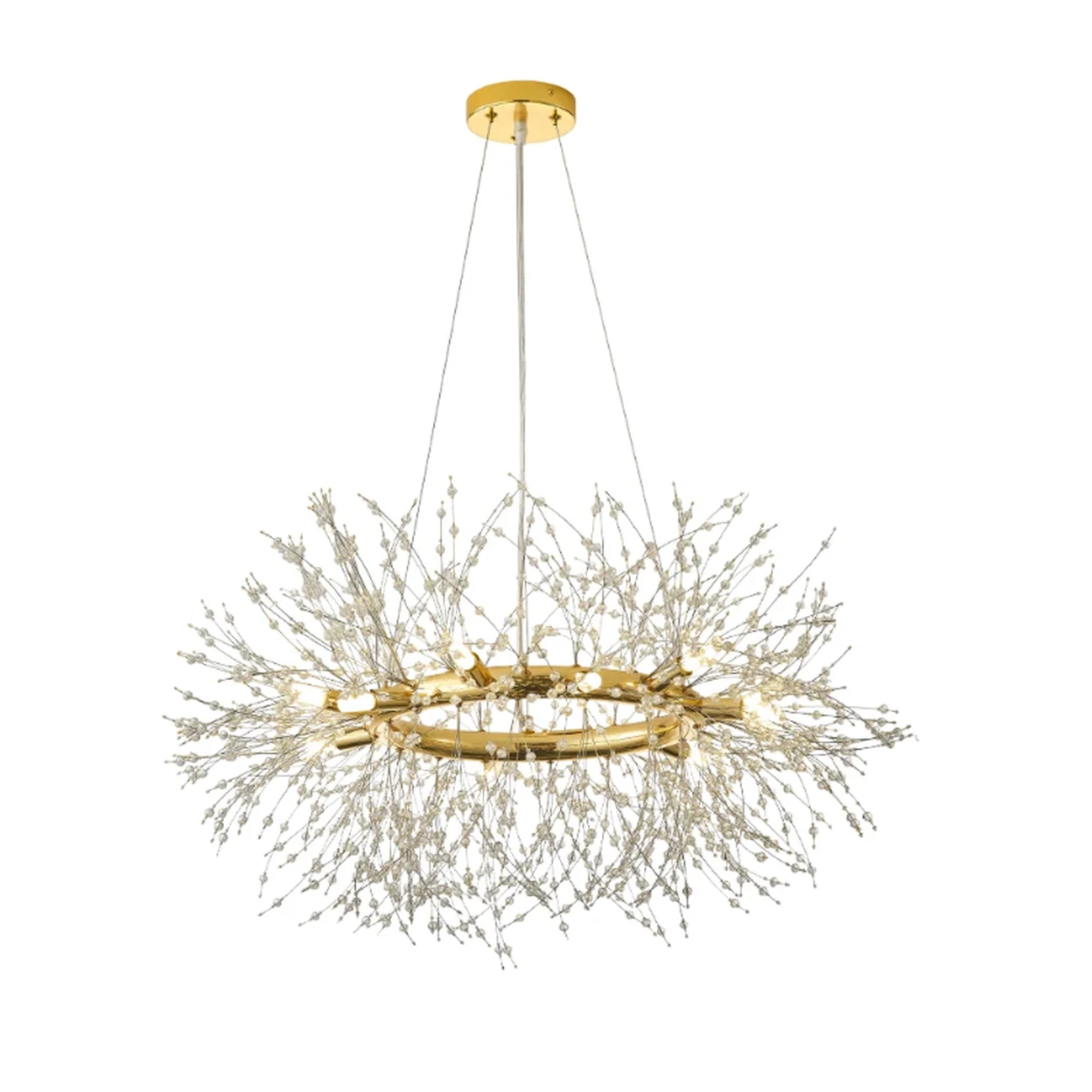 Homary Mid Century Modern 12-Light Crystal Firework Sputnik Chandelier Pendant Ceiling Light image 0
