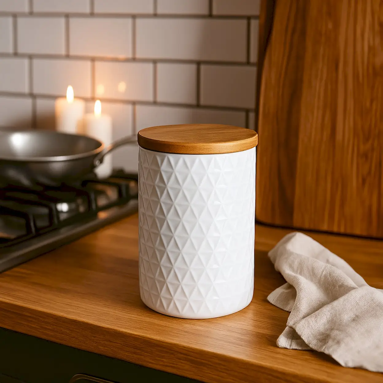 Maison by Premier Dolomite and White Tri Canister image 0