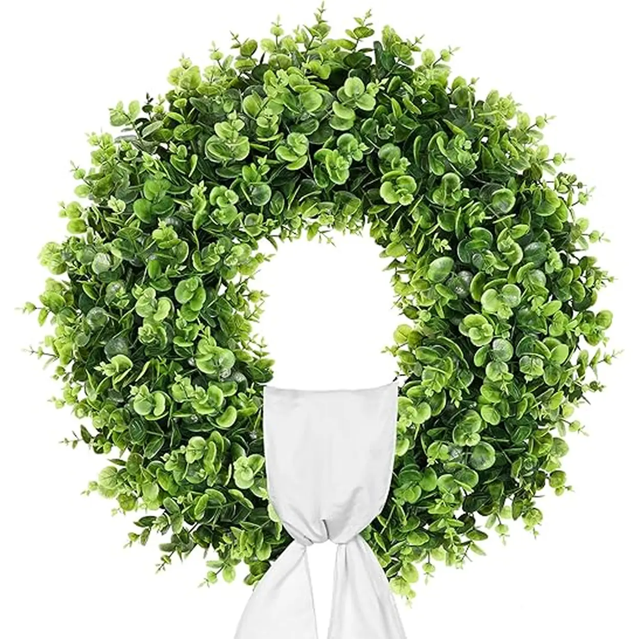 24 Inch Large Boxwood Wreath with Sash-1pcs image 0