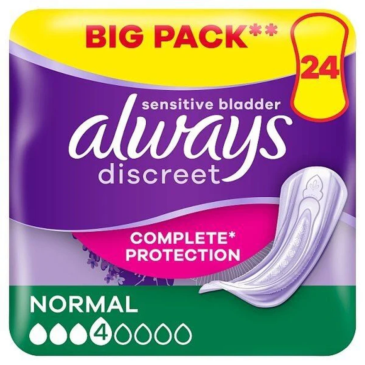 ALWAYS DISCREET - Serviettes Pour Fuites Urinaires Normal VP - Lot de 24 serviettes image 0