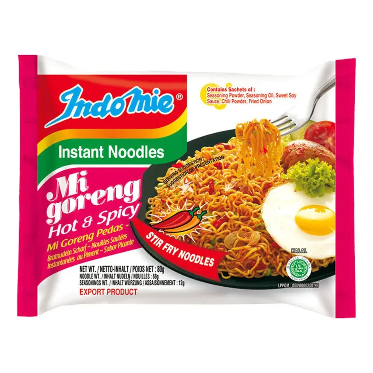Indomie -Nudeln Mi Goreng Pedas - Scharf und würzig 80g (Import) image 0