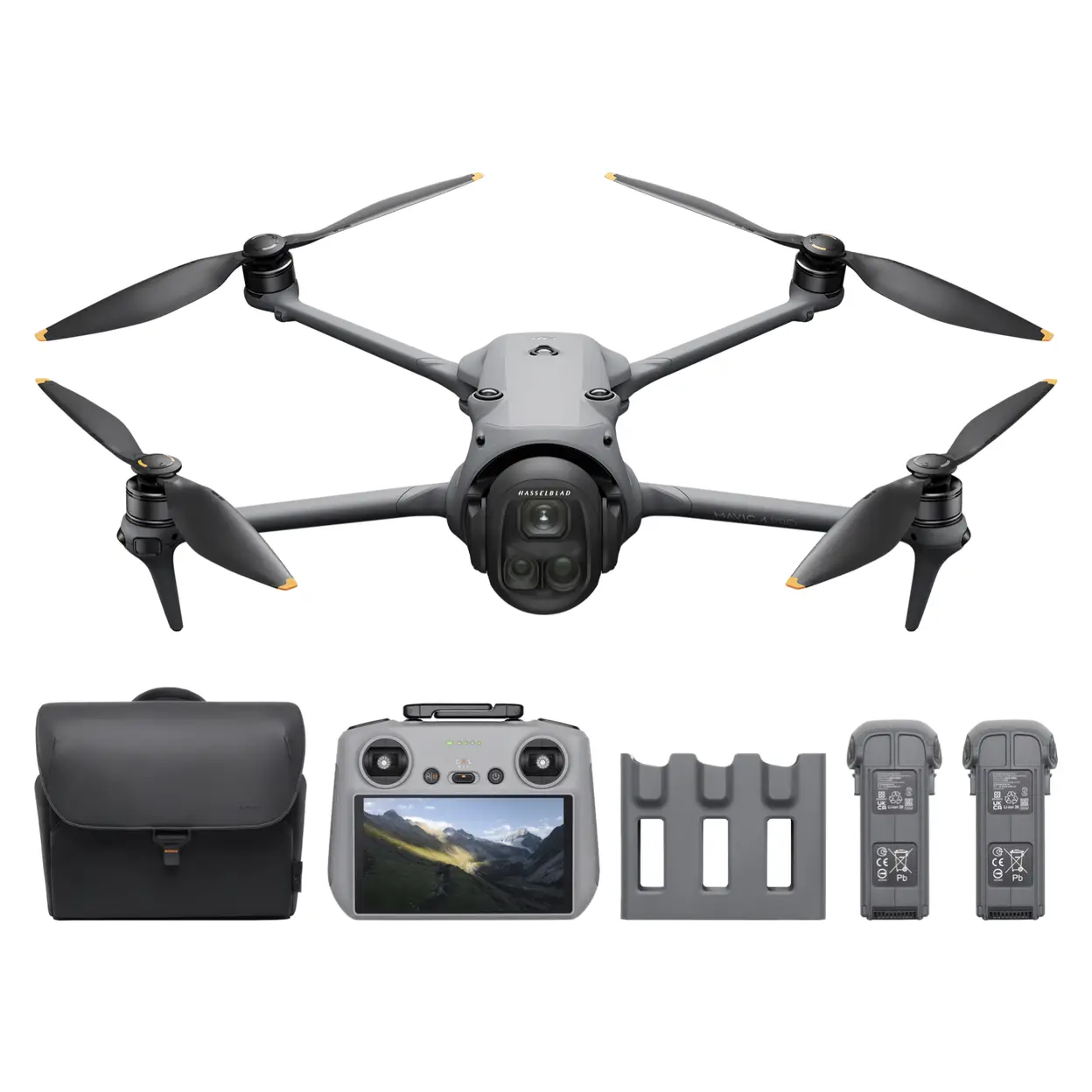 DJI Mavic 4 Pro Fly More Combo with DJI RC 2, Flagship Tri-Camera Drone with 100MP 4/3 CMOS Hasselblad Camera, 30km Video Transmission, 51-Min Max Flight Time, Charging Hub, and More image 0