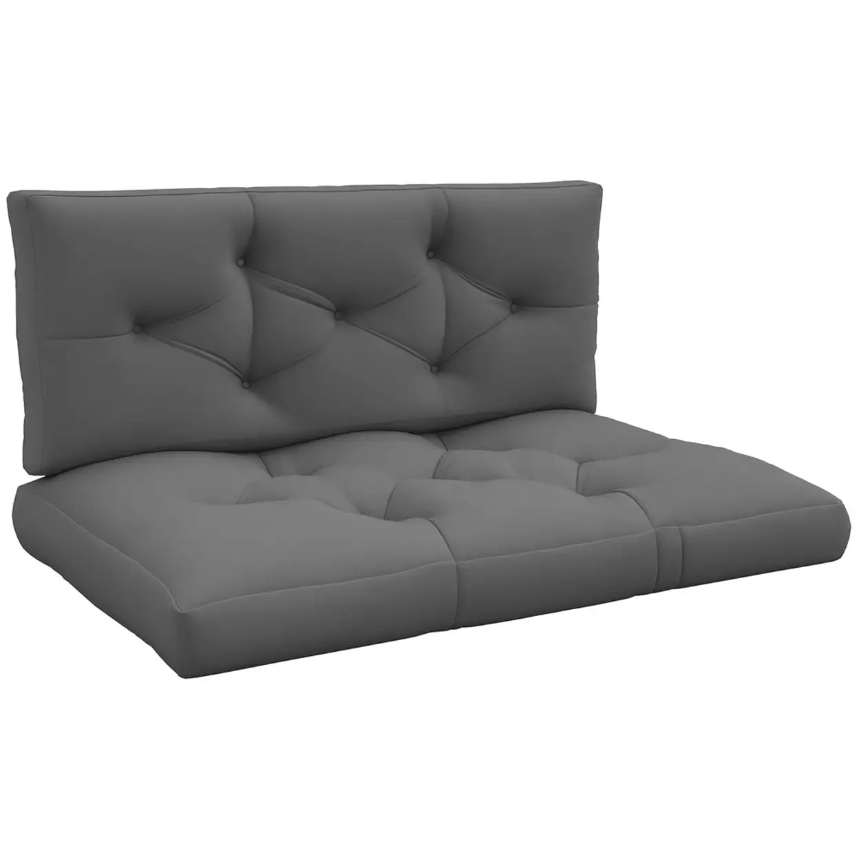 Outsunny Ensemble de 2 coussins pour canapé grand confort dim. 120L x 80l x 12H cm polyester gris image 0
