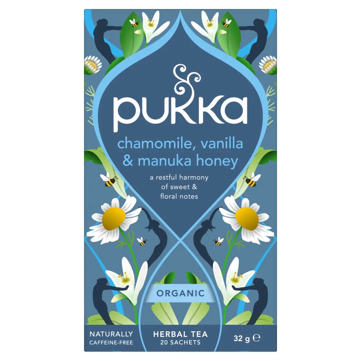 Pukka Chamomile Vanilla & Manuka Honey 20 Herbal Tea Sachets 32g image 0