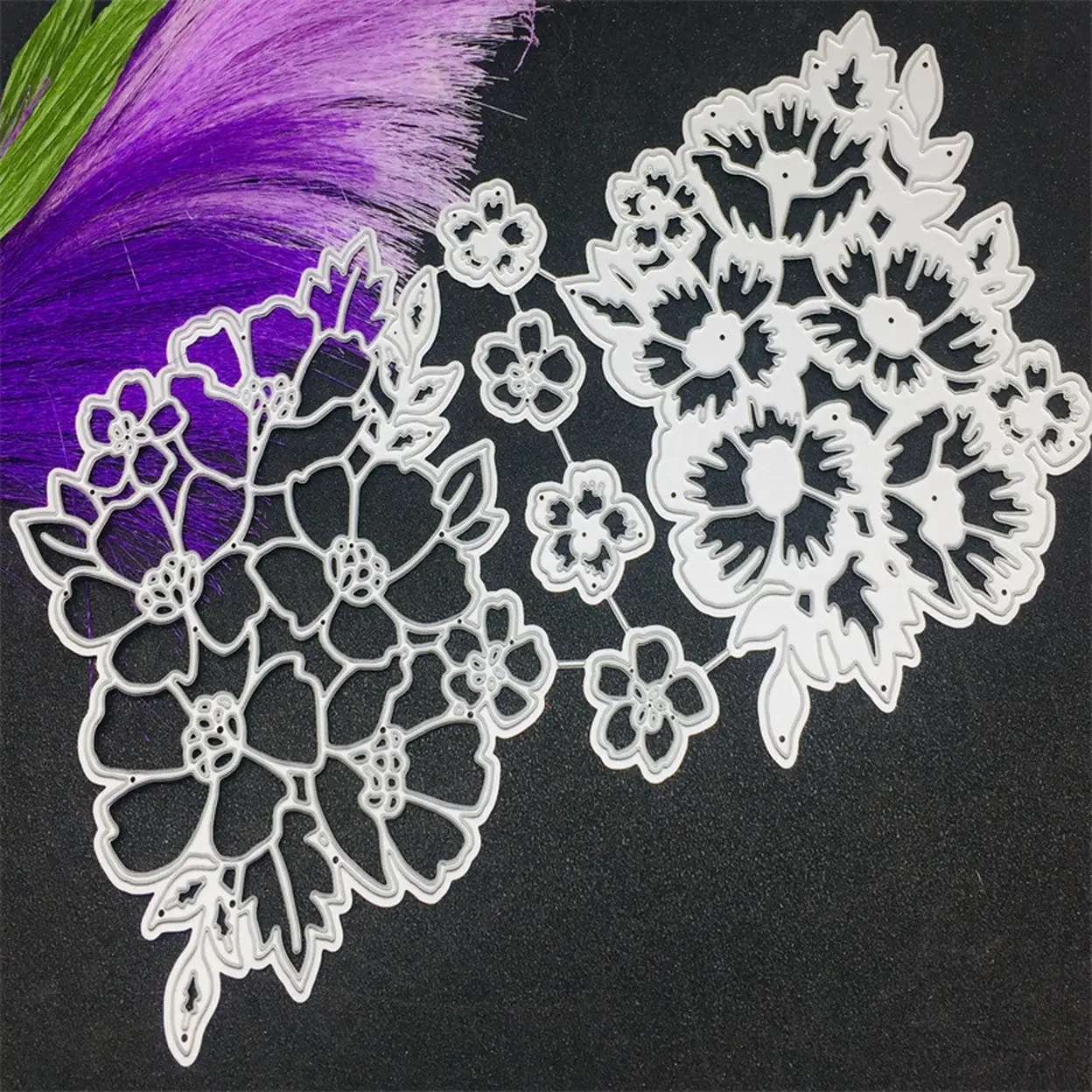 Blossoms in Bloom Clear Stamps and Many Layered Blossoms Cutting DIY Scrapbooking Embossing Paper Album Crafts Design Craft Greetings Mould Blade Punch, (only Cutting Dies) image 0