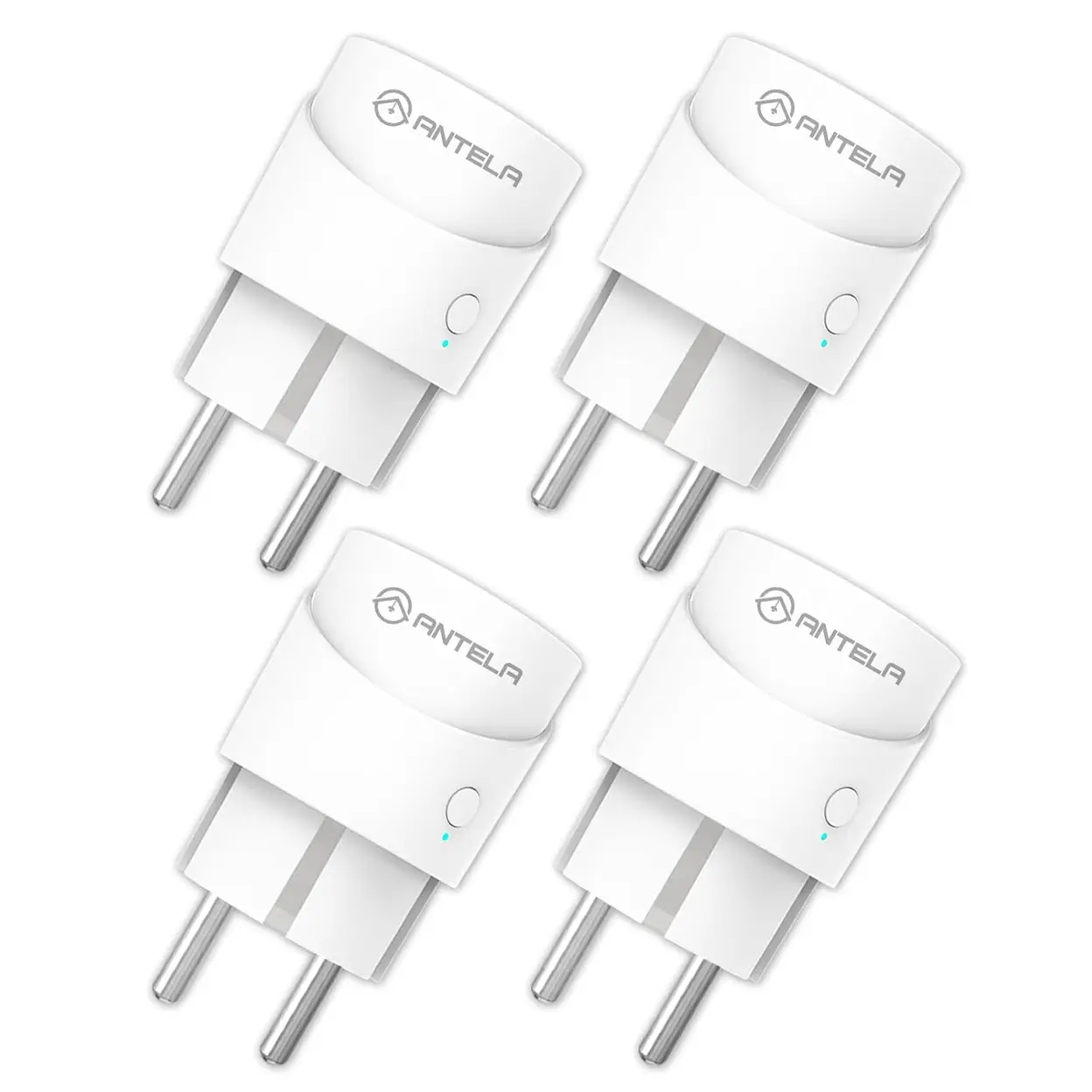 Antela alexa mini wlan-steckdose mit strommessung, kompatibel mit Google Home, Smart Life App, 2,4 GHz, überspannungsschutz, 4 stück image 0