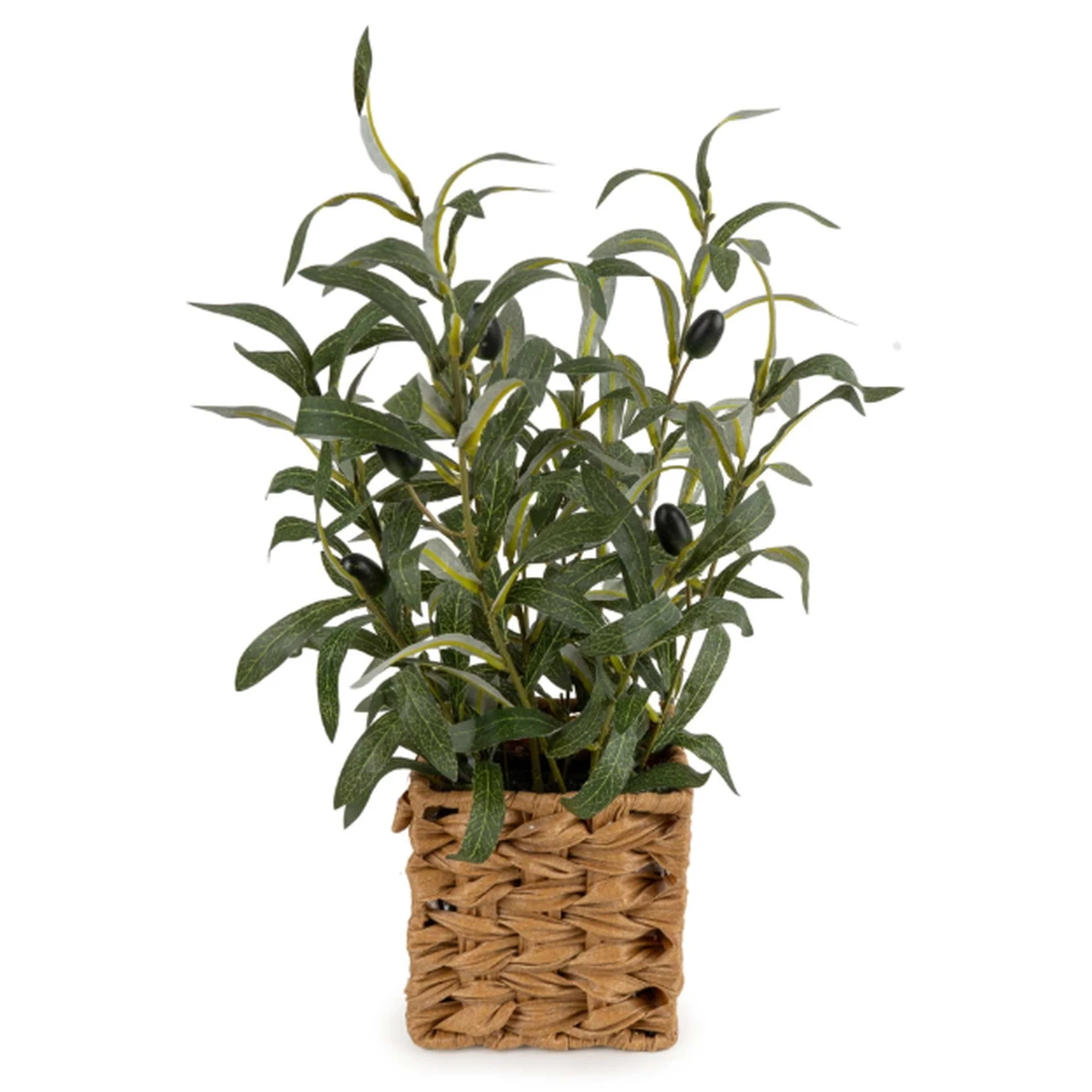 Candlelight Artificial Olive Tree in Wicker Basket 44.5cm image 0