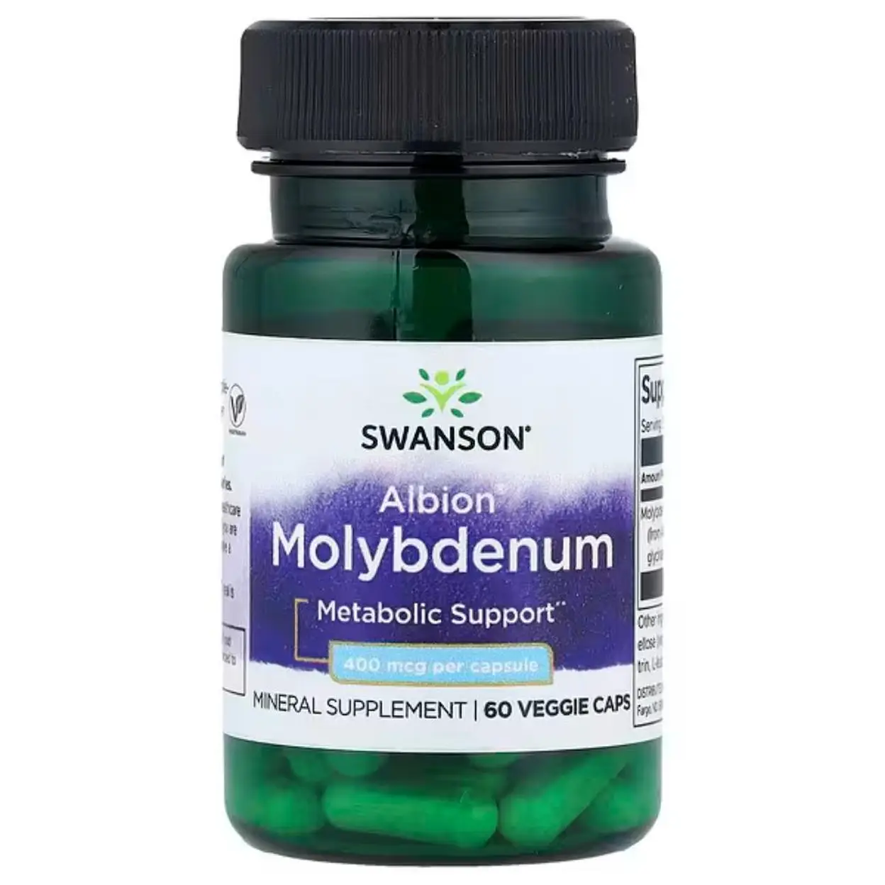 Swanson Albion Molybdenum 400mcg Daily Wellness Support Capsules - 60 Vegan Capsules image 0