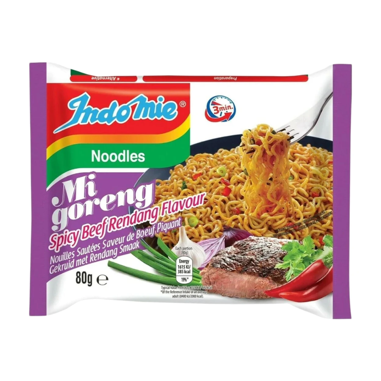 Indomie Noodles Mi Goreng Beef Rendang 40 x80g (Indonesian Import) image 0