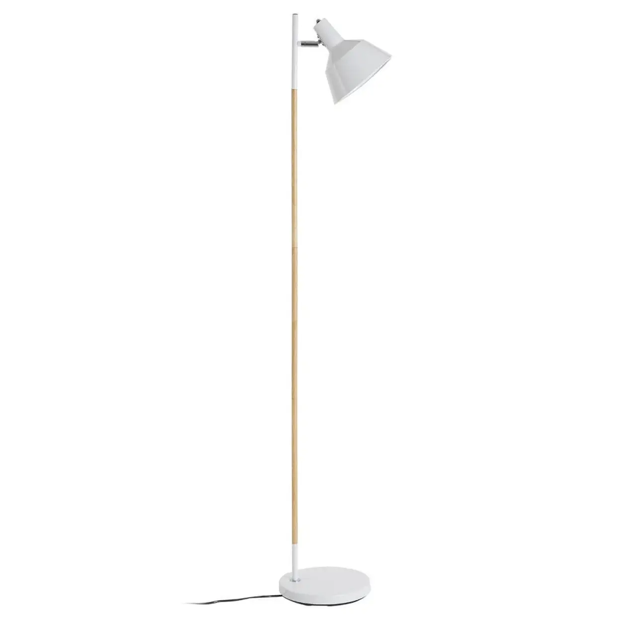 Interiors by Premier Floor Lamp Bryant Wood & Metal White H:150cm image 0