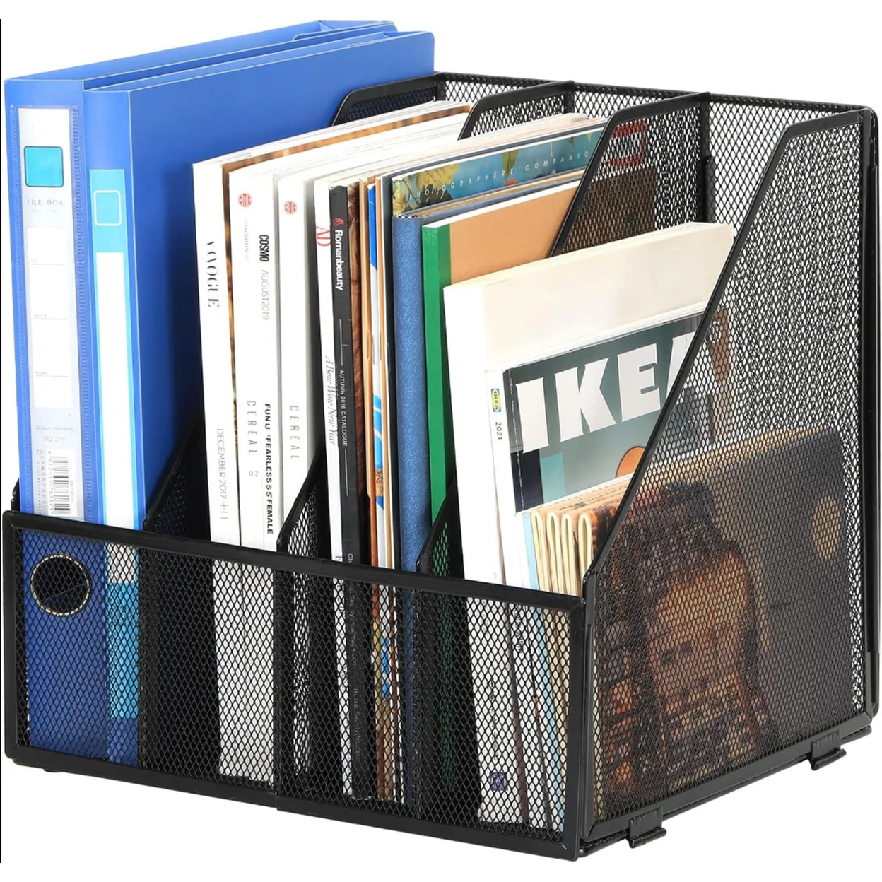 Senhoglb Porte-revues de bureau A4 en métal - Noir - Offre annuelle - Cadeaux phares image 0