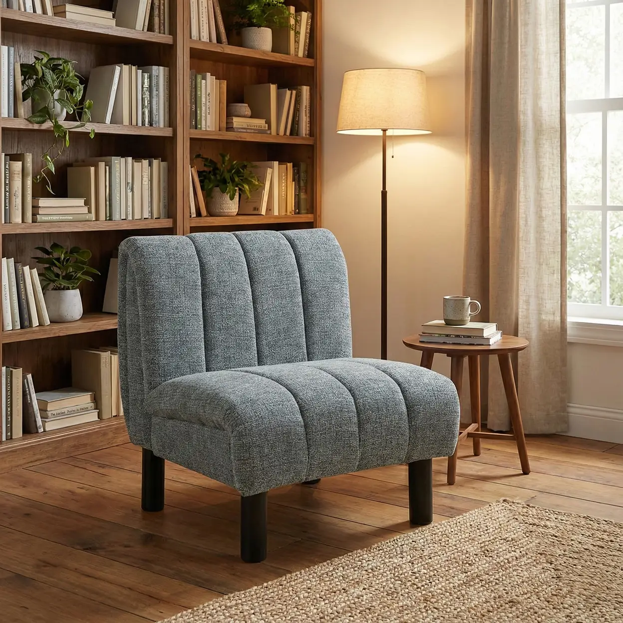 Accent Chair Lily Panelling Grey image 0