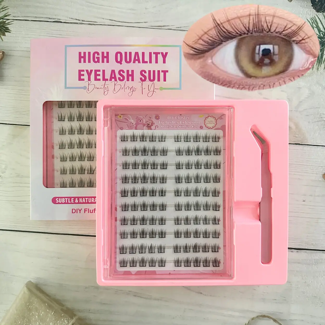 MeoMagic - Kit de faux cils précollés avec pinces à épiler - 10 lignes - F03 image 0