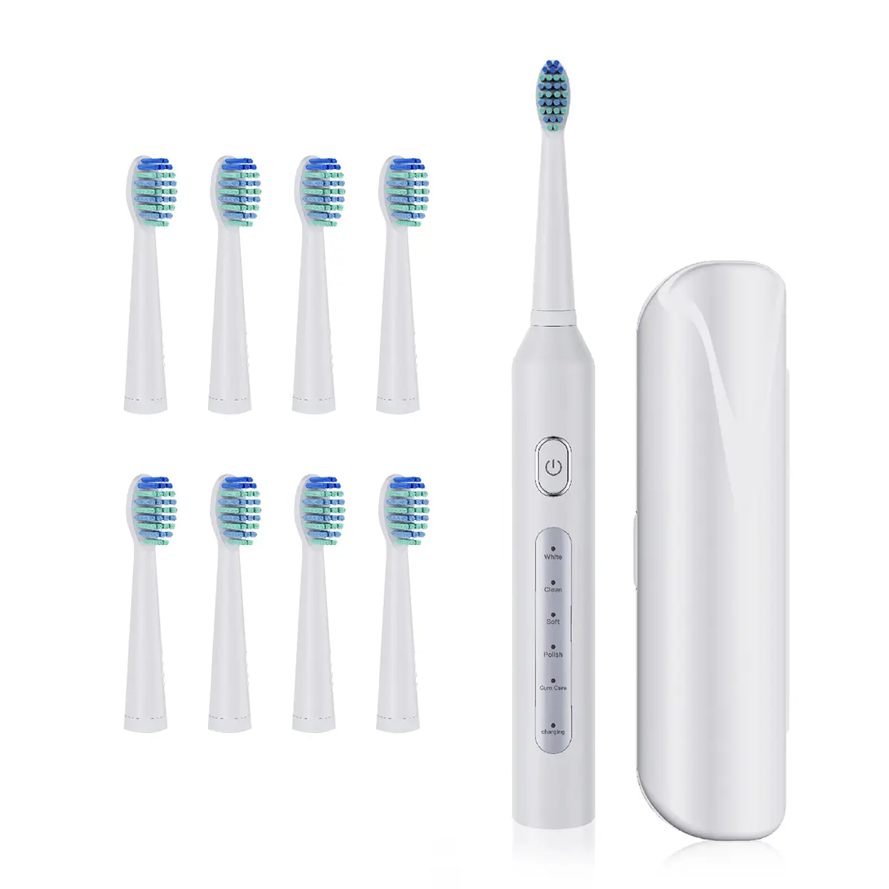 Sunluxy Sonic Electric Toothbrush – 5 Cleaning Modes, 40,000 VPM, 60-Day Battery Life, Rechargeable Travel Electric Toothbrush, Includes 8 Brush Heads, Smart Timer, T5 White image 0