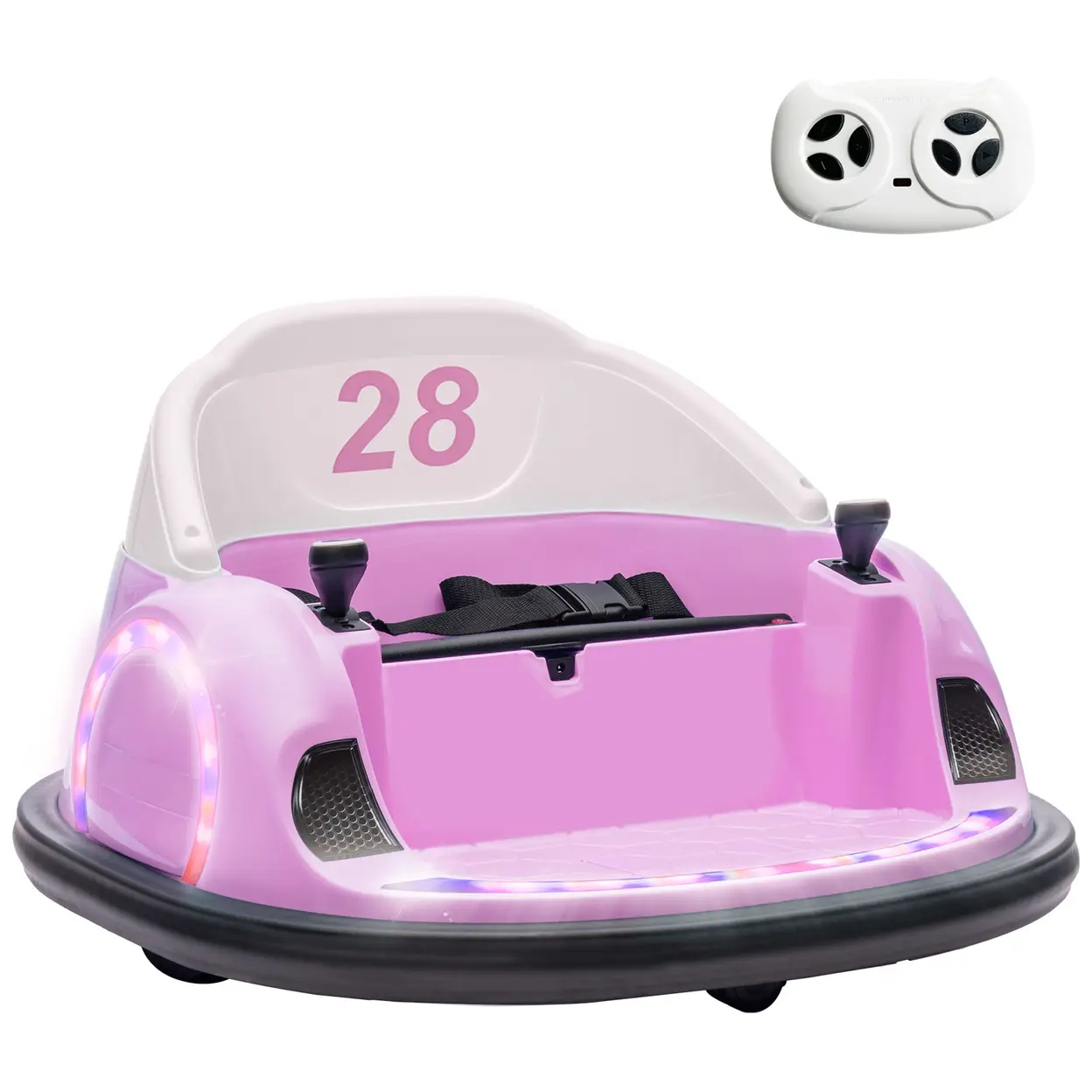 AIYAPLAY Kids Bumper Car 12V Waltz Car Ride on Toy 360° Rotation with Remote Control, Dual Joystick, Music, USB, LED Lights, image 0
