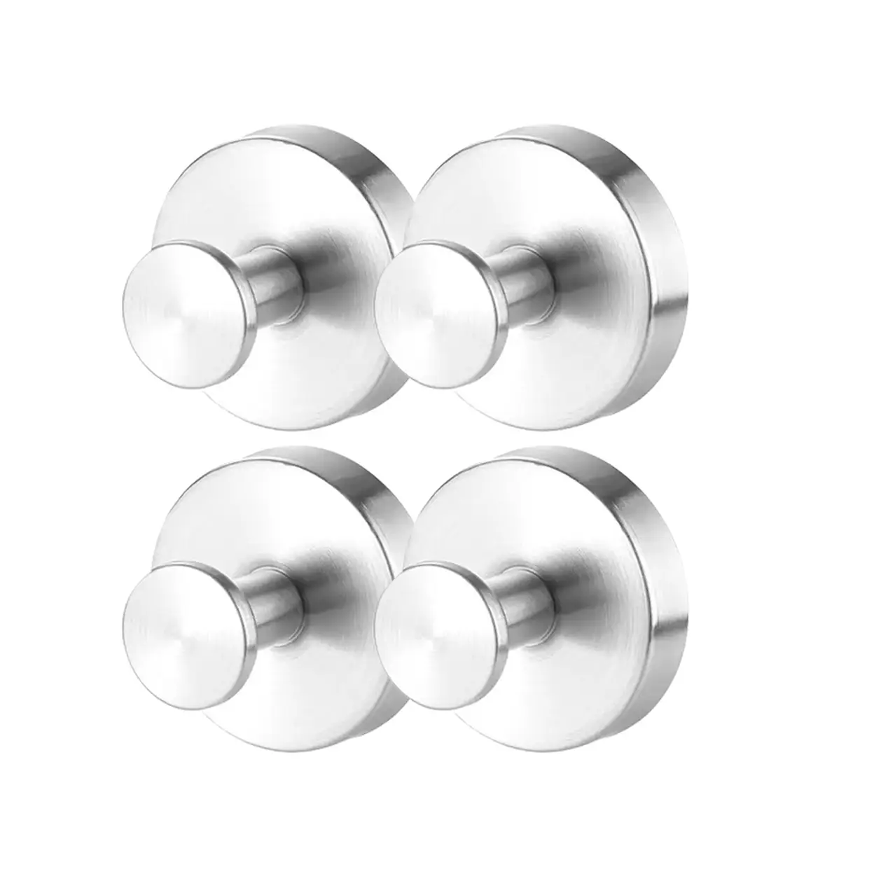 JORDAN&JUDY 4-Pack Brushed Silver Suction Cup Hooks, for Bathroom & Kitchen, Strong Hold image 0