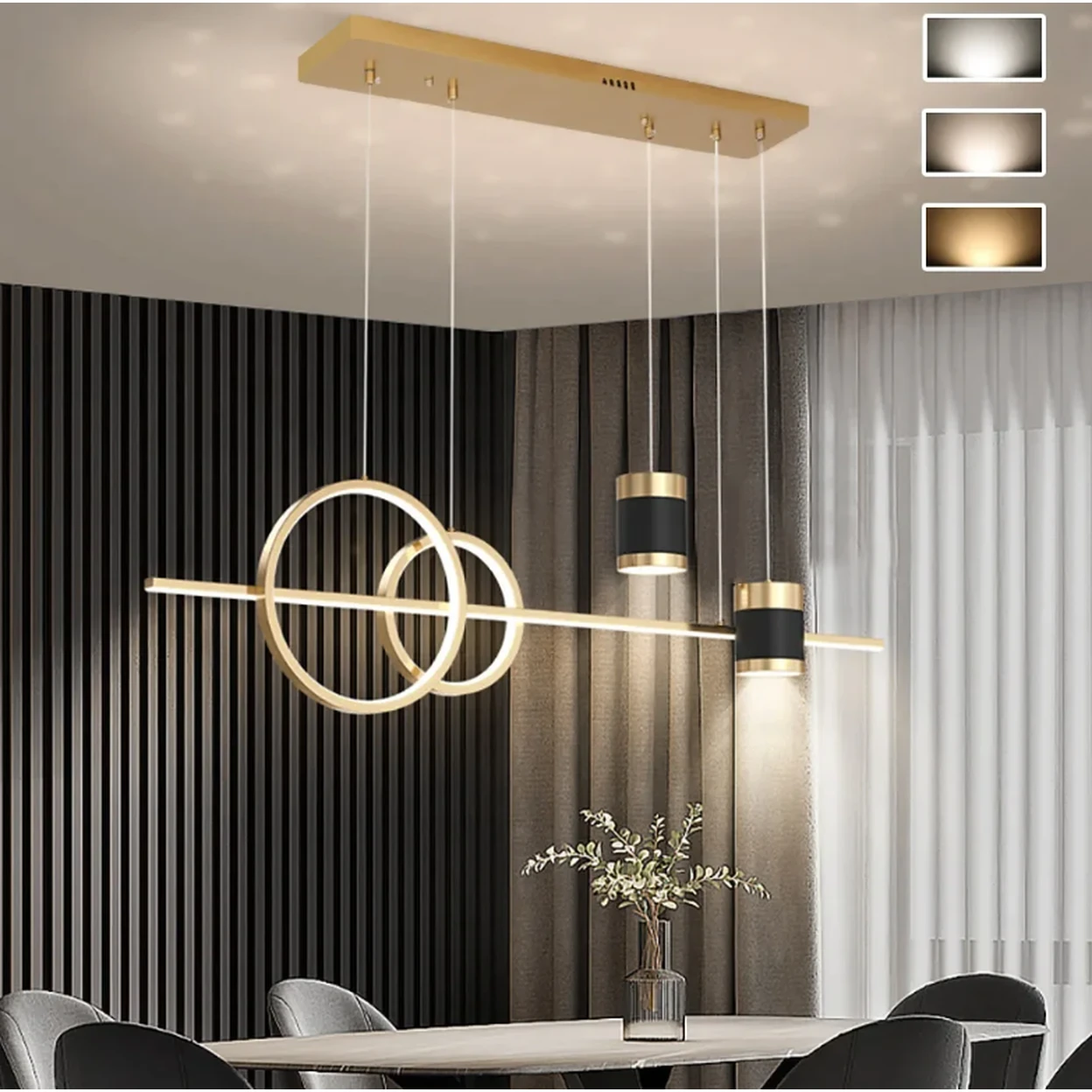 Homary Gold Kitchen Island light Geometric Starry Pendant Light image 0