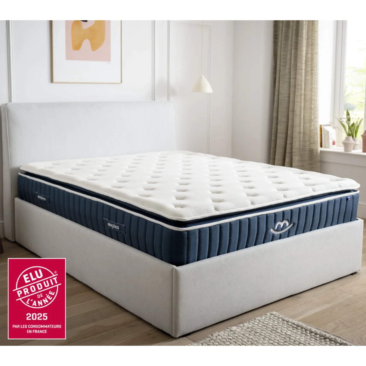 Morphea Matelas luxe hybride mémoire de forme 90x190 épais 30cm Victoria image 0