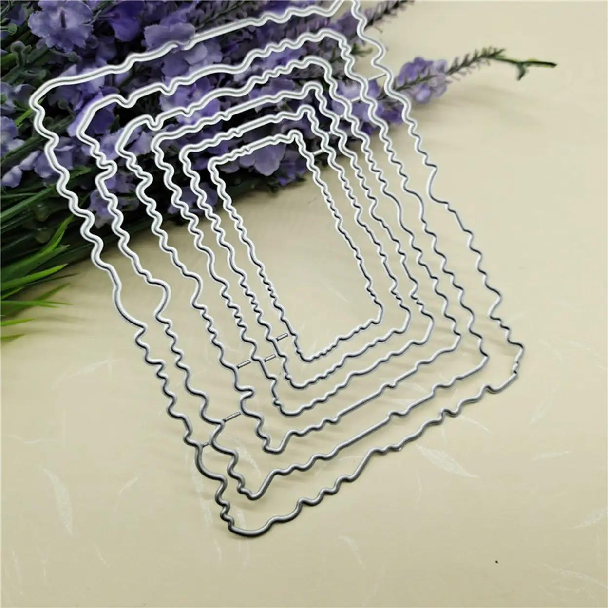 【3 € de réduction dès 10 €】1 ensemble de dies de découpe rectangulaires en métal pour papeterie décorative, loisirs créatifs et DIY, tampon de découpe pour scrapbooking et création de cartes image 0