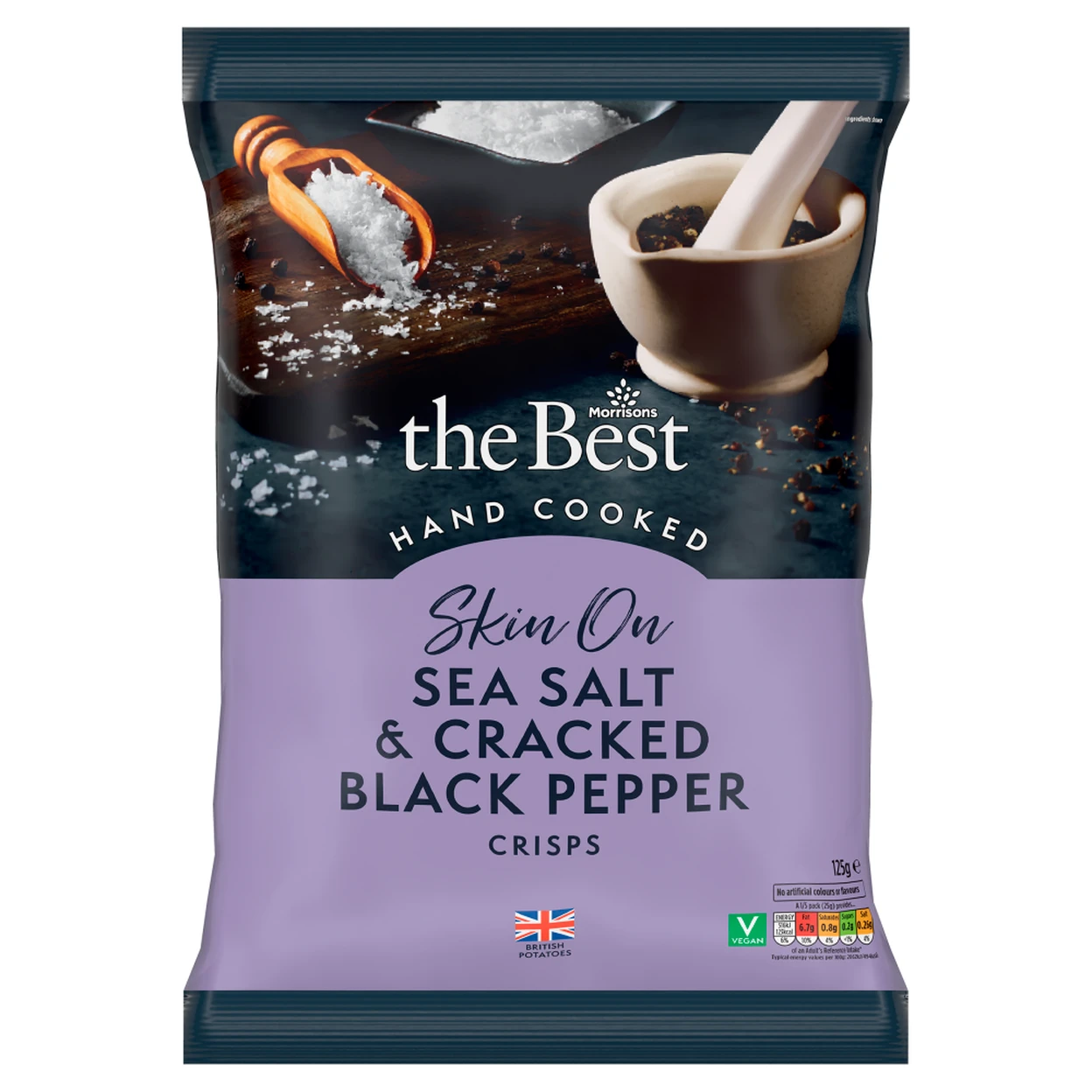 Morrisons The Best Sea Salt & Black Pepper Crisps 125g image 0