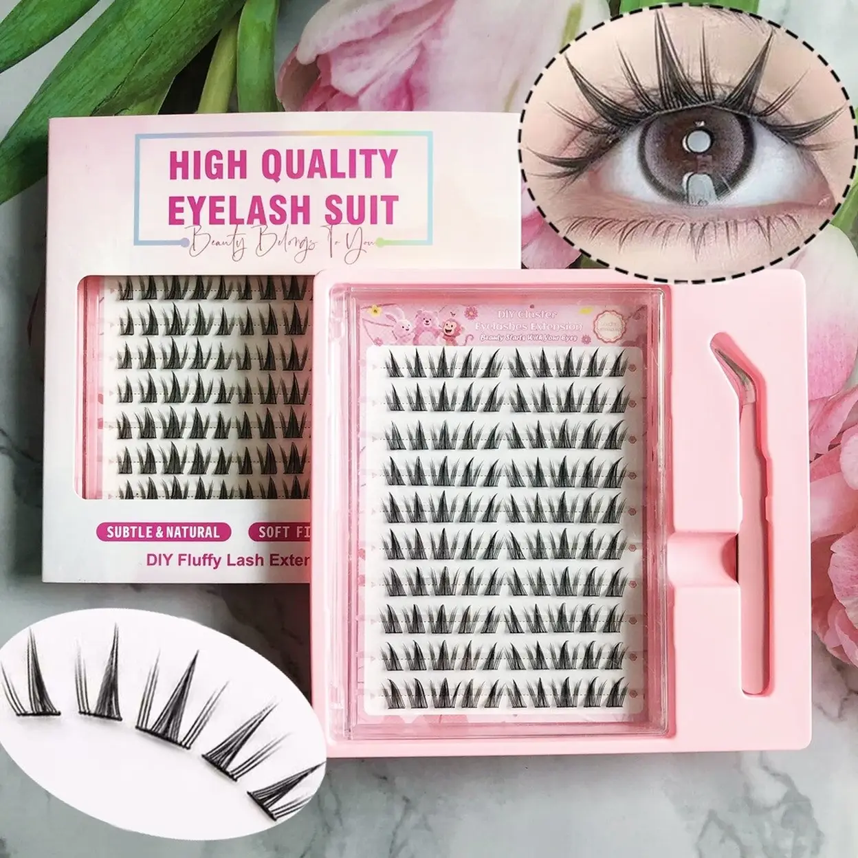 MeoMagic - Kit de faux-cils prédécollés avec pinces à épiler, 10 lignes - F21 image 0