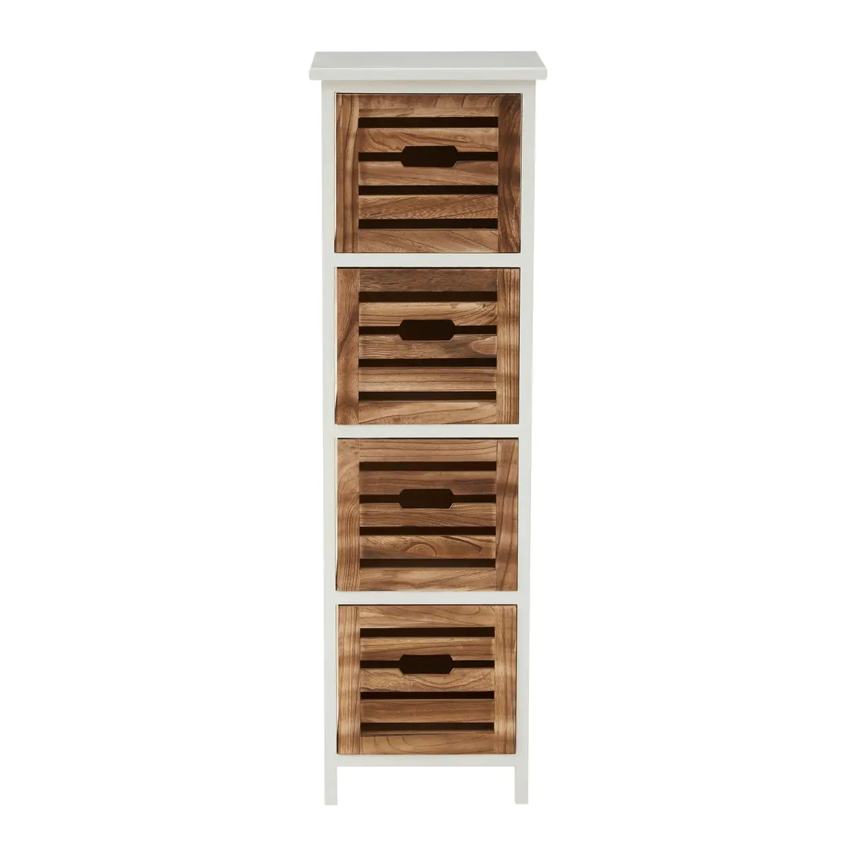 Interiors by Premier Storage Unit Portsmouth 4 Drawer White/Natural image 0