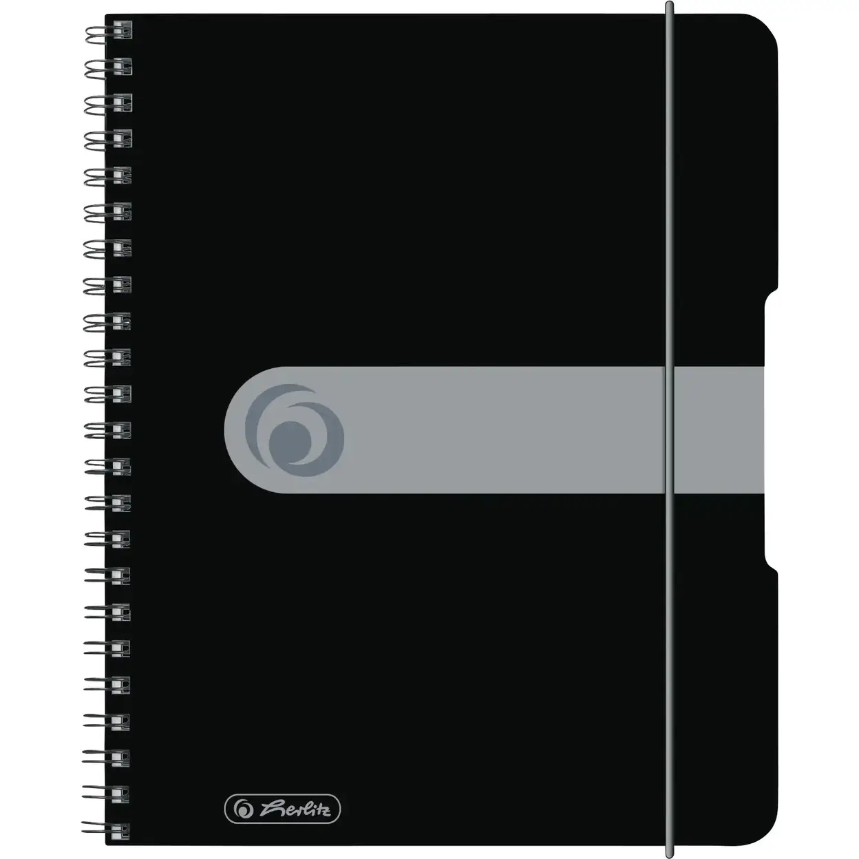 herlitz Spiralblock für unterwegs A5, 80 Blätter, Schwarz, kariert, Speziallineatur image 0