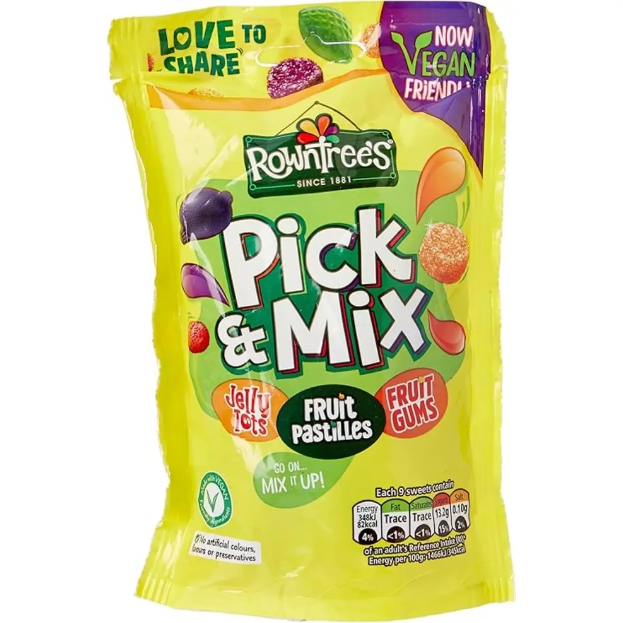 Rowntree's Mixed Pouch Bag Vegan 150g image 0